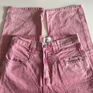pink BDG straight leg jeans